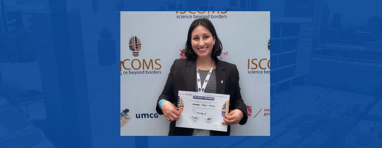 Andrea Flores Abarca, Alumni del Magíster en Bioquímica obtiene el primer lugar en la categoría Neurología en el congreso ISCOMS 2025, en Países Bajos